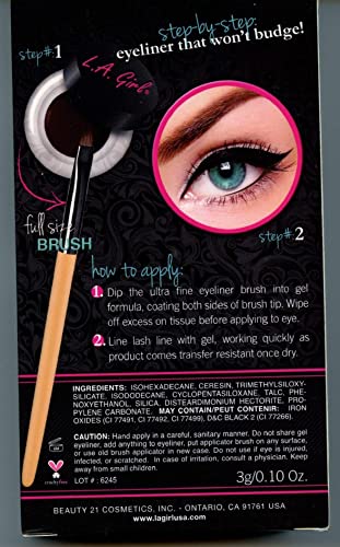 L.A. Girl Gel Liner Dark Brown - Water Resistant Eye Makeup
