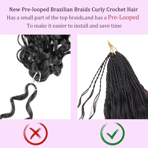 ZRQ Pre-Looped Curly Crochet Hair 18" - Soft Braiding Extensions