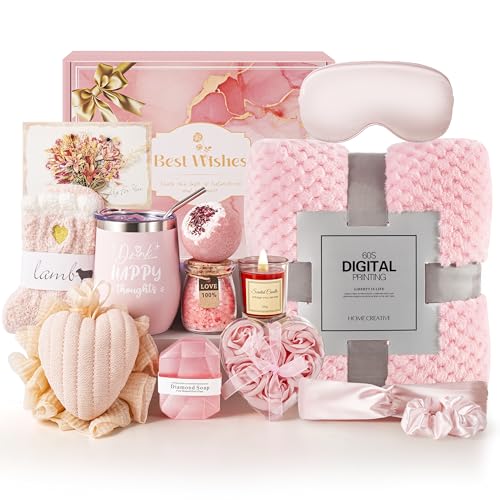 Valentines Day Gifts for Women,Valentines Day Relaxing Spa Gift Baskets for Her,Happy Birthday Gift Ideas Basket