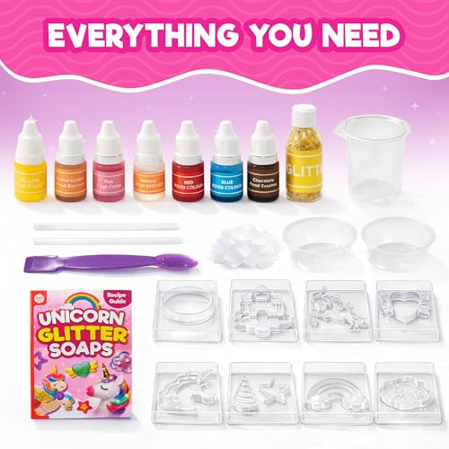 Doctor Jupiter Unicorn Glitter Soap Making Kit - Girls Easter Crafts DIY Project for 4+ Year Old Kids | Unicorn Toys, Birthday Gift Ideas for Girls Ages 4 5 6 7 8 12