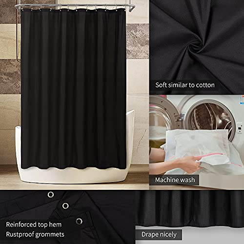 ALYVIA SPRING Extra Long Fabric Shower Curtain Liner Waterproof - 72" x 84", Soft & Lightweight XL Shower Curtain with 3 Magnets, Machine Washable - 72x84, Dark Gray