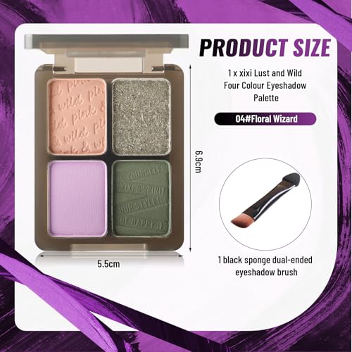 Matte & Shimmer Eyeshadow Palette - Waterproof Long-Lasting Neutral Browns, Champagne & Taupe Kit with Blending Brush, Travel Compact, High Pigment Creamy Shades (Floral Quest)