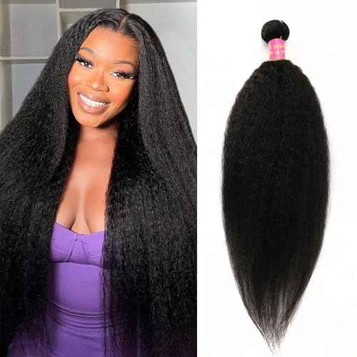22 inch Kinky Straight Bundles Yaki Straight Human Hair Bundles 100% Unprocessed Brazilian Virgin Hair Kinky Straight Human Hair For Black Women