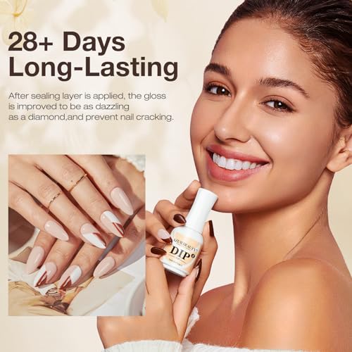 AZUREBEAUTY4+4 Dip Powder Liquid Set 15ml & Dip Powder Replacement Liquid Brush 10pcs£¬Nail File Dipping Powder Essential Tools for Dip Powder Nail Kit No Nail Lamp Needed