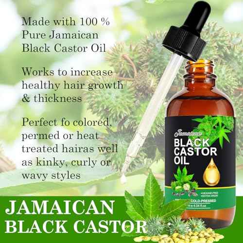 NIFEISHI Jamaican Black Castor Oil Organic Cold Pressed Glass Bottle, 4.04 fl oz