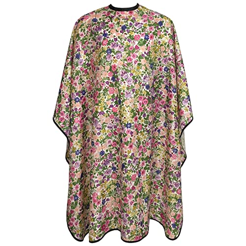 Salon Cape for Women, Hair Cutting Cape with Snaps, Professional Large Barber Stylist Hairdresser Cape, Waterproof & Light Weight & Machine Washable- 63”× 56” (Floral)