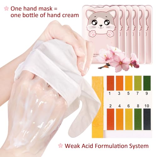 Moisturizing Hand Mask Gloves for Dry Cracked Hands - 6 Pairs Hydrating Set