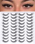 Azenlo Faux Mink False Eyelashes 20 Pairs 14mm Wispy Cat Eye