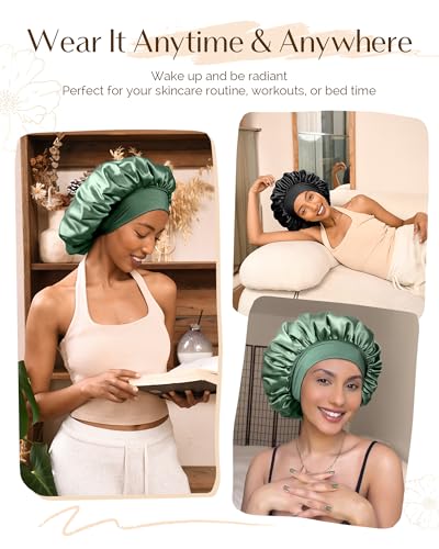 YANIBEST Double Layer Satin Hair Bonnet for Sleeping