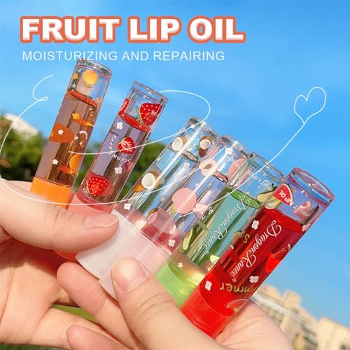 Moisturizing 6 Pcs Roll-on Lip Oil Set Fresh Lip Glaze Transparent Colorless Moisturizing Lip Lotion Hydrating Lip Oil Set for Lip Care (#4)