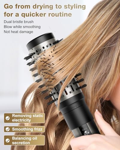 7MAGIC 6-in-1 Multi Hair Styler Dryer Brush - Fast Drying & Curling