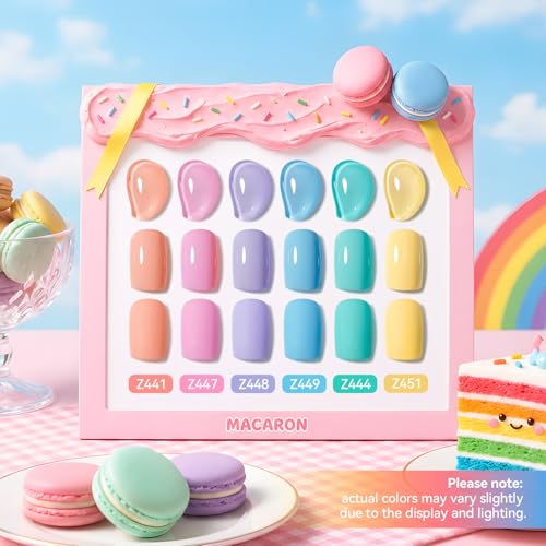 Pastel Nail Polish Set - 6 Colors Quick-Dry Non-Gel