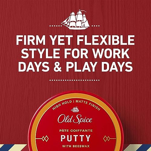Old Spice Hair Styling Putty for Men - High Hold Matte, 2.22 Oz Twin Pack
