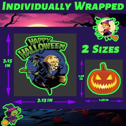 Winthrop 340 Pcs Glow in the Dark Halloween Temporary Tattoos