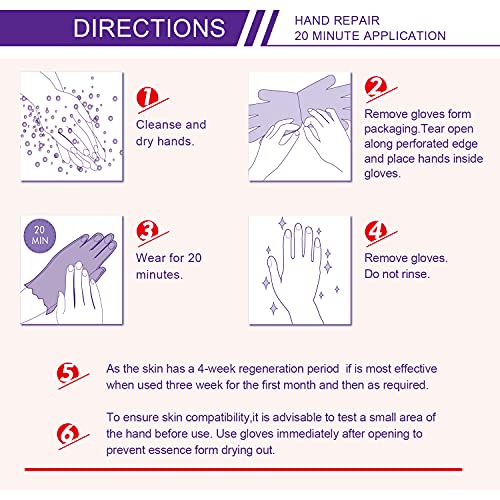 AIQIUSHA Collagen Moisturizing Hand Mask Gloves for Dry Cracked Hands - 4 Pack