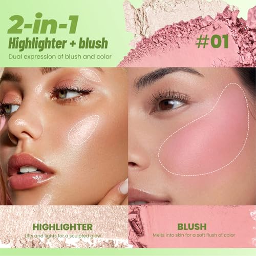2-In-1 Blush & Highlighter Palette with Mirror