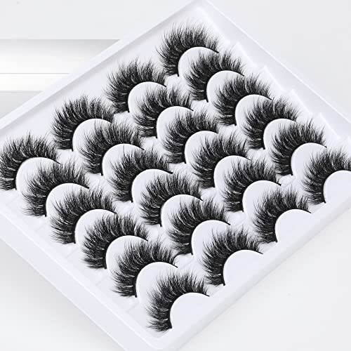 18MM Faux Mink Eyelashes - 12 Pairs Thick Volume False Lashes