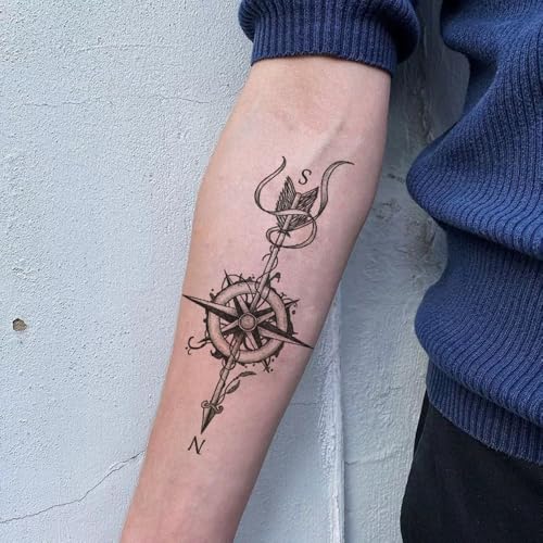 8 Sheet Temporary Tattoos for Men Women, Waterproof Fake Tattoo Stickers