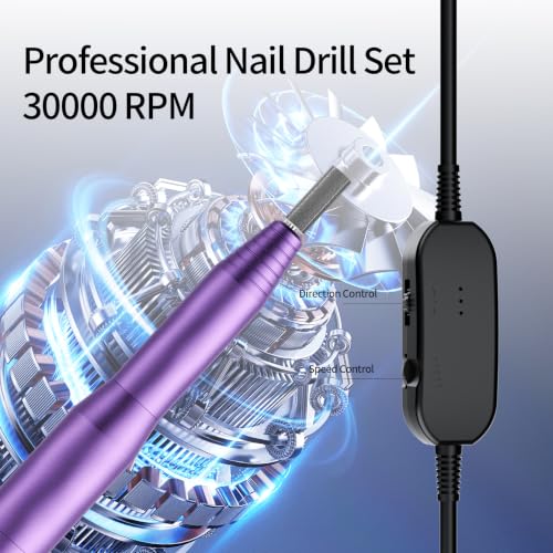 Electric Nail Drill Kit with Variable Speed Control & 6 Bits