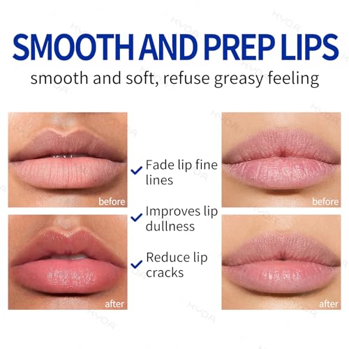 KYDA 2 Pcs Lip Primer, Colorless Tint, Smoothes and Refines Lips, Moisturizing Primer for Lips, Sheer Lightweight Lip Base, Lipstick Primer & Daily Lips Balm