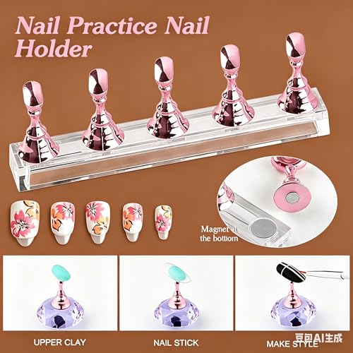 Nail Art Kit with 3D Charms, Gems & 15 Brushes - Qubccum