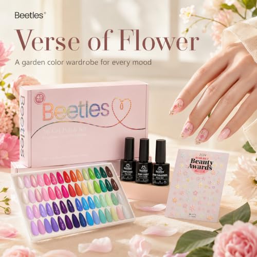 Beetles 40 Pcs Gel Nail Polish Set - 36 Colors, Base & Top Coats Kit