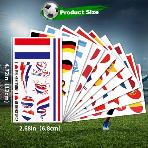 40 Pcs Netherlands Flag Temporary Tattoos - Waterproof Face Stickers