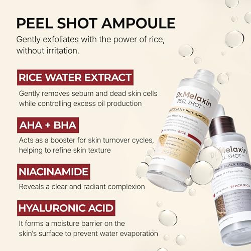 Dr.Melaxin peel shot care set black rice peeling white rice peel shot toner korean skin care cosmetics