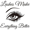 Eye-Catching Lashes Wall Decal | 20" x 19" Removable PVC Sticker