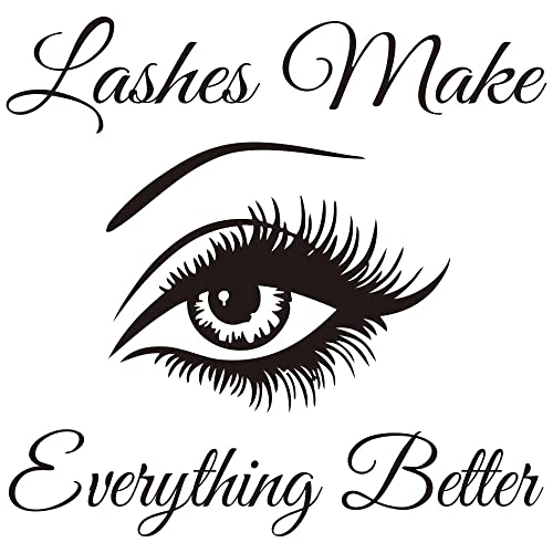 Eye-Catching Lashes Wall Decal | 20" x 19" Removable PVC Sticker