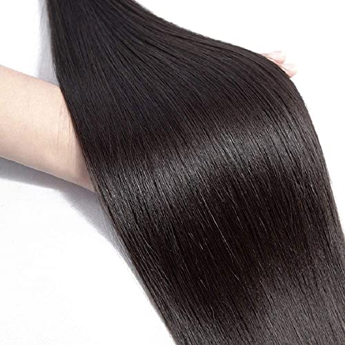 FuivJuix 1B Straight Human Hair Bundles - 20-24 Inch, 3 Pack