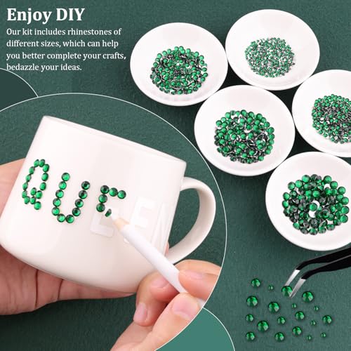 Dark Green Flatback Rhinestones with B7000 Glue for Crafts