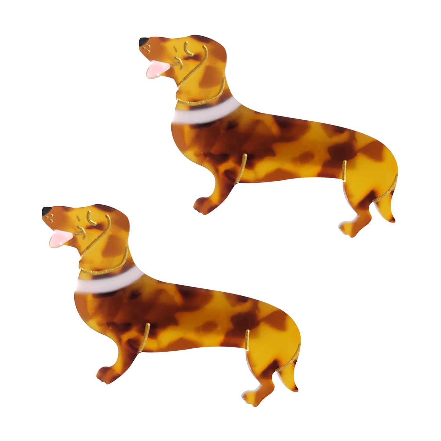 Dachshund Dog Hair Clips,Cellulose Acetate Hair Clips,Small Hair Clips for Girl,Pack of 2