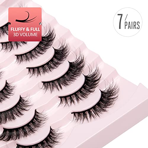 Onlyall 16MM Mink False Eyelashes - Natural Wispy Lashes