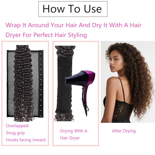 Curly Hair Stretcher Mesh Net to Prevent Shrinkage - 13 Inch (2 Pack)