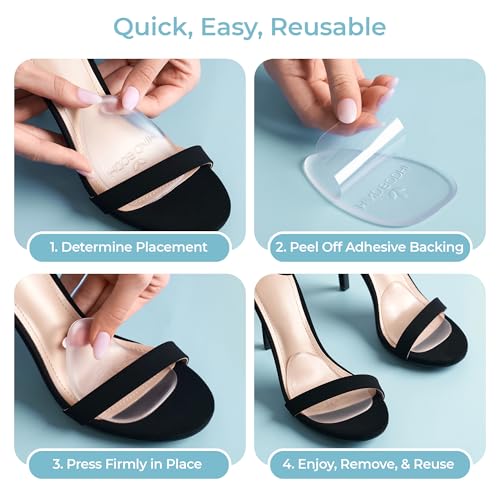 Mind Bodhi Clear Gel Ball of Foot Cushions for Women - 2 Pairs, Pain Relief