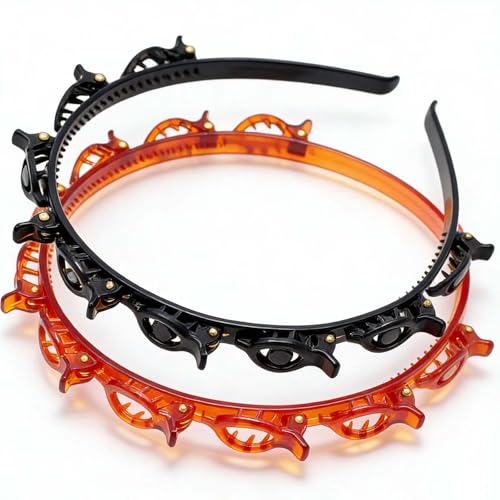 Bangs Hairstyle Headband with Clips & Hairpins, 2-Pack