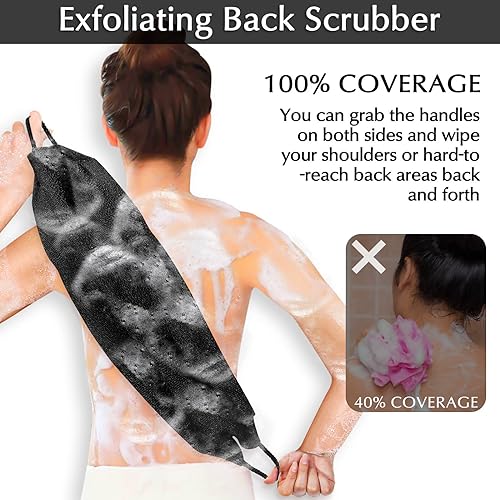 Anezus Exfoliating Bath Gloves & Back Scrubber Set