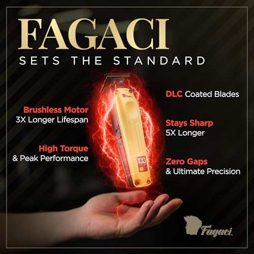 Fagaci Professional Zero Gap Cordless Beard Trimmer for Men