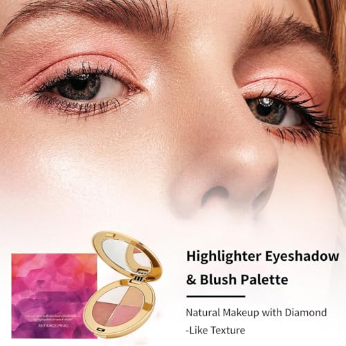 4-in-1 Eye & Cheek Palette - Radiant Glow Highlighter & Eyeshadow