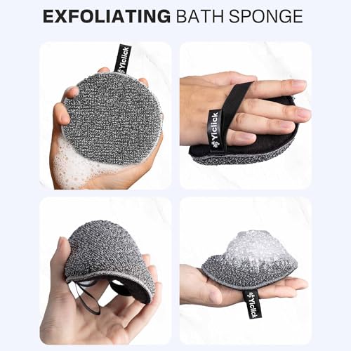 Yiclick Exfoliating Body Scrubber 2-Pack with Handle