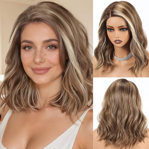 HAIRCUBE Glueless Lace Front Wig 16" Blonde Wavy