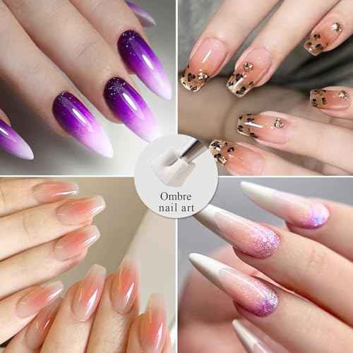 150Pcs Soft Nail Sponges for Ombre Mini Nail Art Sponges With Grabbing Pen Aura Nail Gradient Brush for Gel Nail Polish Sponge With 50pcs Disposable Gel Polish Palette Paper