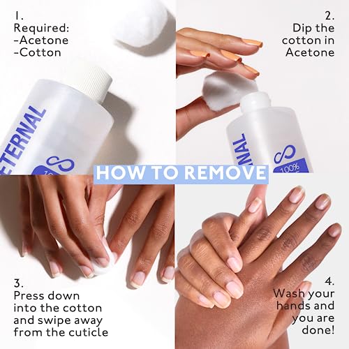 Eternal 100% Pure Acetone Nail Polish Remover for Gel & Acrylics - 8 fl oz