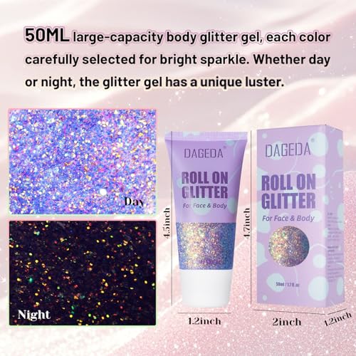 Holographic Roll-On Body Glitter Gel - 50ml Mermaid