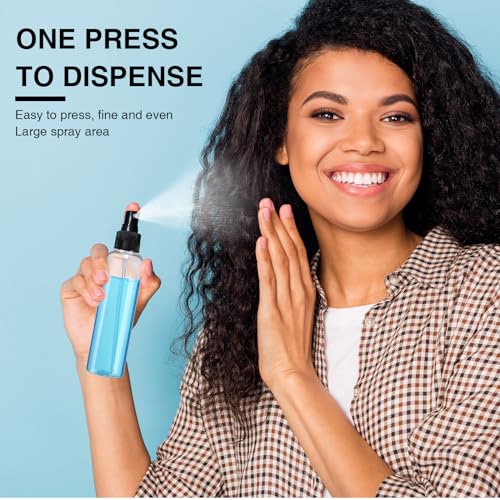 Kigley 100 Pcs Small Spray Bottle Bulk 4 oz Plastic Empty Mist Spray Bottles for Essential Oils Fine Mist Sprayer Reusable Refillable Portable Travel Containers for Perfume Cleaning Samples(Clear)