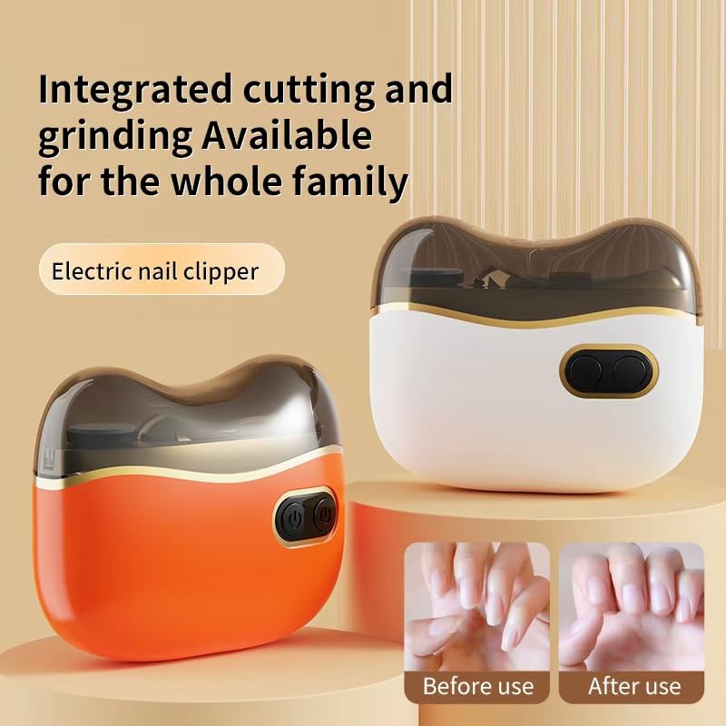 Yuliana White 2-in-1 Electric Nail Clipper & Grinder for Kids & Seniors