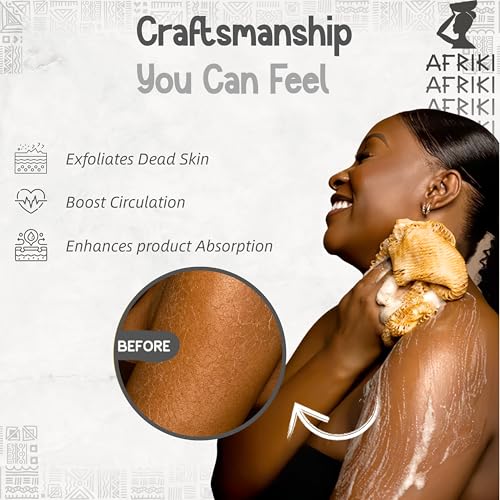 African Net Sponge Exfoliating Body Scrubber, Extra Long