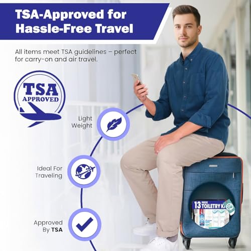 13-Piece Travel Toiletry Kit, TSA Compliant with Bag