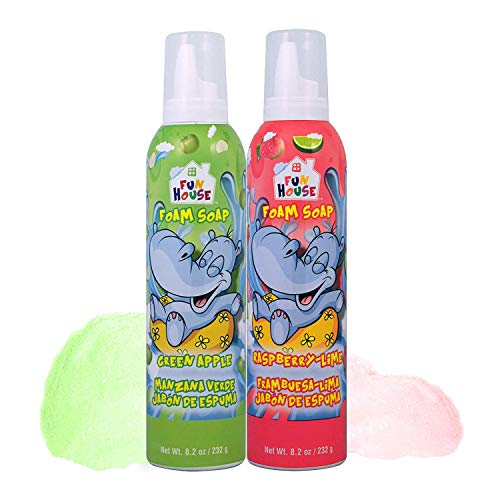 Moneysworth & Best Fun House Kids Foam Soap green Apple & raspberry-Lime, 2 Pack 14423 & Fun House Kids Foam Soap Very Berry & Blueberry Rush, (14422)